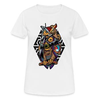Steampunk Owl with Gears Mystical Mechanical - Women's Breathable T-Shirt - white - Front - AI Model Female 172 dark (172cm)