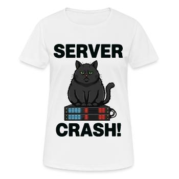 Server Crash Chat Informatique Humour - T-shirt respirant Femme - blanc - Devant - AI Model Female 172 dark (172cm)