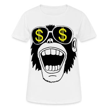 Affe mit Brille - Frauen T-Shirt atmungsaktiv - Weiß - Vorne - AI Model Female 172 dark (172cm)