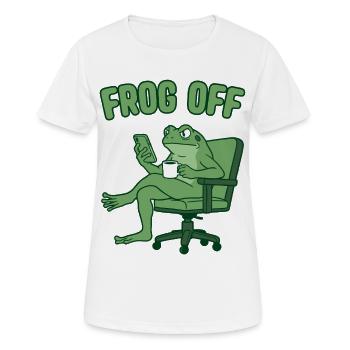 Funny Frog gaming at Smartphone Frog off  - Frauen T-Shirt atmungsaktiv - Weiß - Vorne - AI Model Female 172 dark (172cm)
