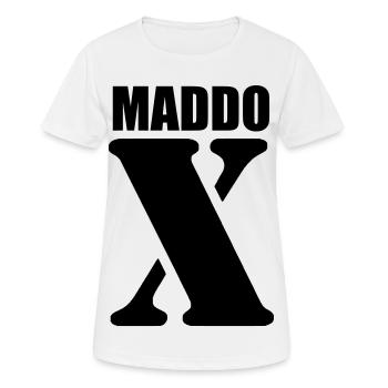 Maddox – First Name Design | Minimal Typography - Frauen T-Shirt atmungsaktiv - Weiß - Vorne - AI Model Female 172 dark (172cm)