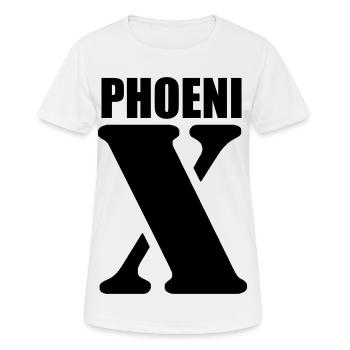 Phoenix – First Name Design | Minimal Typography - Frauen T-Shirt atmungsaktiv - Weiß - Vorne - AI Model Female 172 dark (172cm)