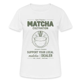 Soutien de la culture du matcha de la préfecture de Kyoto - T-shirt respirant Femme - blanc - Devant - AI Model Female 172 dark (172cm)