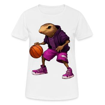 Basket-taupes - T-shirt respirant Femme - blanc - Devant - AI Model Female 172 dark (172cm)
