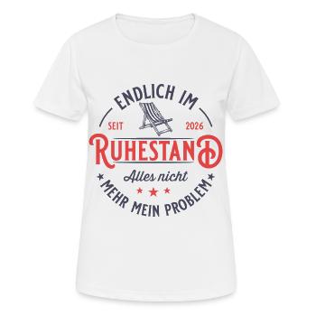 Renteneintritt 2026 Liegestuhl Vintage Rentner - Frauen T-Shirt atmungsaktiv - Weiß - Vorne - AI Model Female 172 dark (172cm)