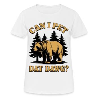 Puis-je caresser ce chien, randonnée, randonnée - T-shirt respirant Femme - blanc - Devant - AI Model Female 172 dark (172cm)