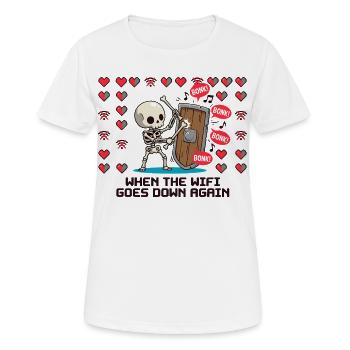 Si le Wi-Fi tombe en panne à nouveau - T-shirt respirant Femme - blanc - Devant - AI Model Female 172 dark (172cm)