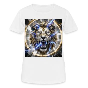 AUREUM REX – Emblème du Lion d’Or - T-shirt respirant Femme - blanc - Devant - AI Model Female 172 dark (172cm)