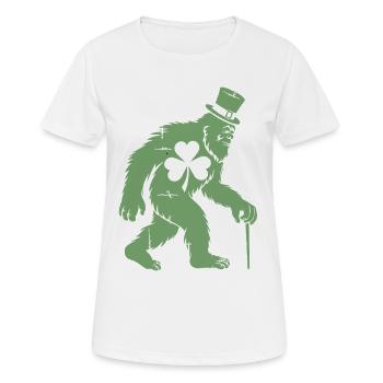 Sasquatch with Shamrock - Women's Breathable T-Shirt - white - Front - AI Model Female 172 dark (172cm)