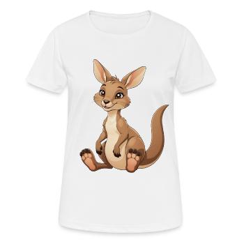 Kuscheliges Känguru Cartoon - Frauen T-Shirt atmungsaktiv - Weiß - Vorne - AI Model Female 172 dark (172cm)