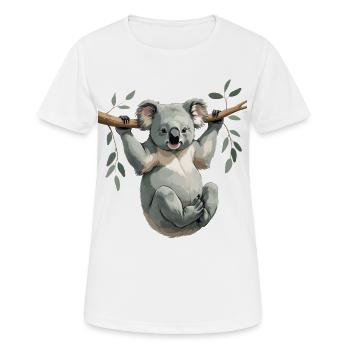 Koala am Ast – Grüner Traum - Frauen T-Shirt atmungsaktiv - Weiß - Vorne - AI Model Female 172 dark (172cm)