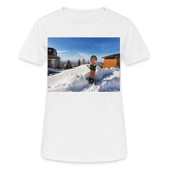 Snowboard sur une pente ensoleillée - T-shirt respirant Femme - blanc - Devant - AI Model Female 172 dark (172cm)