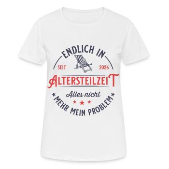 Cadeau d’adieu partiel 2026 à la retraite - T-shirt respirant Femme - blanc - Devant - AI Model Female 172 dark (172cm)