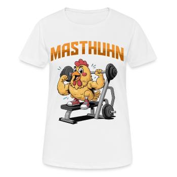 Gym BROILER Chicken Weightlifter Funny - Women's Breathable T-Shirt - white - Front - AI Model Female 172 dark (172cm)