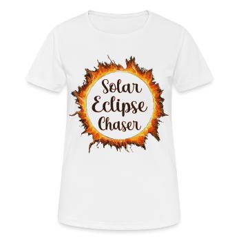 Solar eclipse chaser - Women's Breathable T-Shirt - white - Front - AI Model Female 172 dark (172cm)