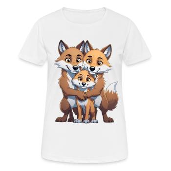 Trio de la famille Wolf - T-shirt respirant Femme - blanc - Devant - AI Model Female 172 dark (172cm)