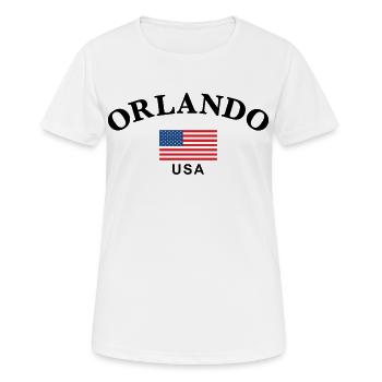 Orlando, États-Unis - T-shirt respirant Femme - blanc - Devant - AI Model Female 172 dark (172cm)