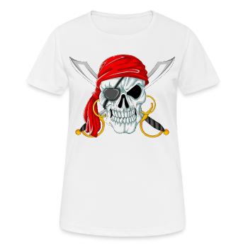 Pirate Skull with Swords Jolly Roger Design - Women's Breathable T-Shirt - white - Front - AI Model Female 172 dark (172cm)