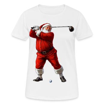 Golfspieler Weihnachtsmann - Frauen T-Shirt atmungsaktiv - Weiß - Vorne - AI Model Female 172 dark (172cm)