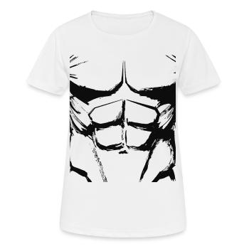 Croquis musculaire anatomique - Art corporel au cel shading - T-shirt respirant Femme - blanc - Devant - AI Model Female 172 dark (172cm)