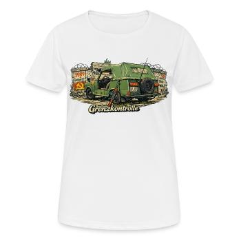 Grenzkontrolle Vintage Auto Symbolik - Frauen T-Shirt atmungsaktiv - Weiß - Vorne - AI Model Female 172 dark (172cm)