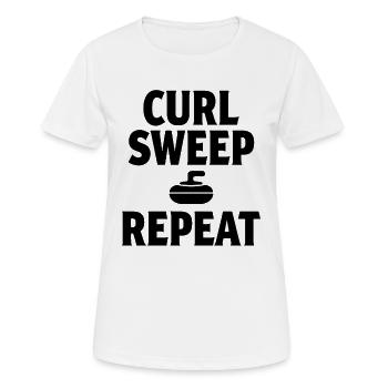 Curl Sweep Repeat Curling Sport Eissport - Frauen T-Shirt atmungsaktiv - Weiß - Vorne - AI Model Female 172 dark (172cm)