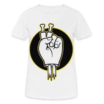Bone Fingers Siegeszeichen - Frauen T-Shirt atmungsaktiv - Weiß - Vorne - AI Model Female 172 dark (172cm)