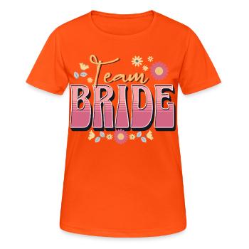 Team Bride - Women's Breathable T-Shirt - neon orange - Front - AI Model Female 172 dark (172cm)