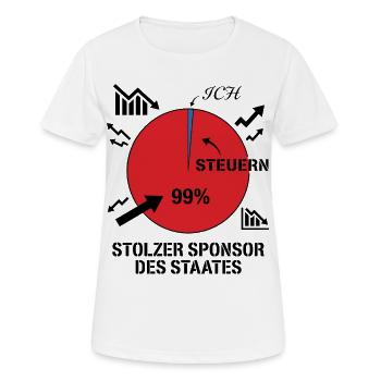 Stolzer Sponsor des Staates - Frauen T-Shirt atmungsaktiv - Weiß - Vorne - AI Model Female 172 dark (172cm)