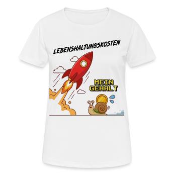 Lebenshaltungskosten_Rakete - Women's Breathable T-Shirt - white - Front - AI Model Female 172 dark (172cm)