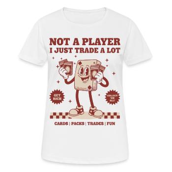 Je ne suis pas un joueur, j’échange juste beaucoup de cartes, des paquets, des échanges - T-shirt respirant Femme - blanc - Devant - AI Model Female 172 dark (172cm)