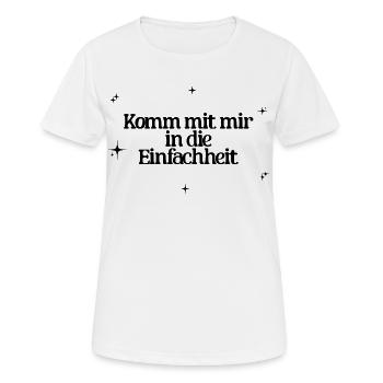 Suivez-moi dans la simplicité Yoga Pleine conscience - T-shirt respirant Femme - blanc - Devant - AI Model Female 172 dark (172cm)