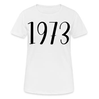 1973 - Frauen T-Shirt atmungsaktiv - Weiß - Vorne - AI Model Female 172 dark (172cm)
