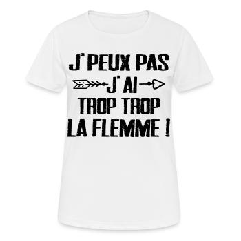Ich kann nicht, ich bin zu faul - Frauen T-Shirt atmungsaktiv - Weiß - Vorne - AI Model Female 172 dark (172cm)