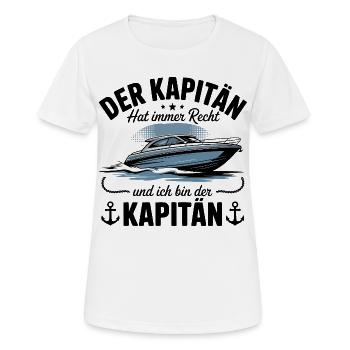 Kapitän Boot Bootsführerschein - Frauen T-Shirt atmungsaktiv - Weiß - Vorne - AI Model Female 172 dark (172cm)