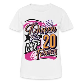 Reine du 20e anniversaire - T-shirt respirant Femme - blanc - Devant - AI Model Female 172 dark (172cm)
