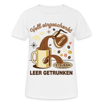Voll Eingeschenkt Netto - Frauen T-Shirt atmungsaktiv - Weiß - Vorne - AI Model Female 172 dark (172cm)