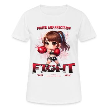 Boxeur chibi puissant - T-shirt respirant Femme - blanc - Devant - AI Model Female 172 dark (172cm)