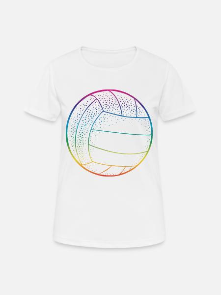 Volleyball Regenbogen - Frauen T-Shirt atmungsaktiv - Weiß