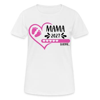 Mom 2027 loading heart version girl pink - Women's Breathable T-Shirt - white - Front - AI Model Female 172 dark (172cm)