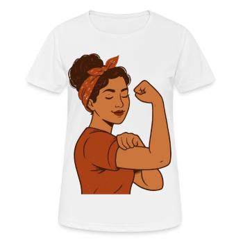Starke Mama – Stolz und Selbstbewusst Muttertag - Frauen T-Shirt atmungsaktiv - Weiß - Vorne - AI Model Female 172 dark (172cm)