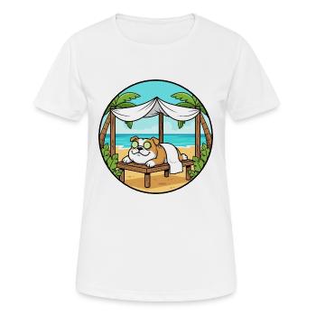 Beach Spa Bulldog Dog Relaxing Art - Women's Breathable T-Shirt - white - Front - AI Model Female 172 dark (172cm)