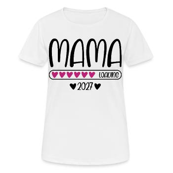 Mama 2027 loading mit Herzchen Ladebalken - Frauen T-Shirt atmungsaktiv - Weiß - Vorne - AI Model Female 172 dark (172cm)