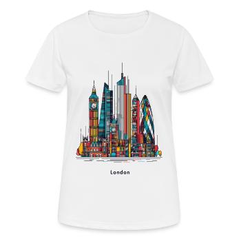 London's colourful skyline - Women's Breathable T-Shirt - white - Front - AI Model Female 172 dark (172cm)