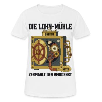 Die Lohn Mühle Zermahlt Den Verdienst - Frauen T-Shirt atmungsaktiv - Weiß - Vorne - AI Model Female 172 dark (172cm)