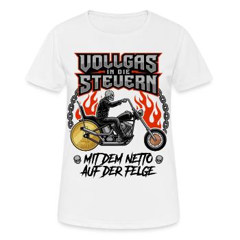 Vollgas In Die Steuern - Frauen T-Shirt atmungsaktiv - Weiß - Vorne - AI Model Female 172 dark (172cm)