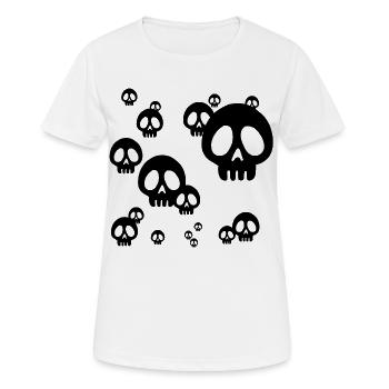 Invasion de crânes noirs - T-shirt respirant Femme - blanc - Devant - AI Model Female 172 dark (172cm)