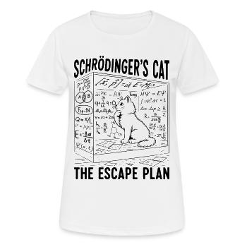 Le Chat de Schrödinger Le Plan d’évasion - T-shirt respirant Femme - blanc - Devant - AI Model Female 172 dark (172cm)