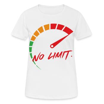 Sans limite : affichage de la vitesse - T-shirt respirant Femme - blanc - Devant - AI Model Female 172 dark (172cm)