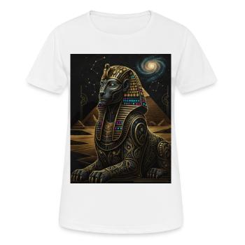 Sphinx Cosmique d’Anubis en or - T-shirt respirant Femme - blanc - Devant - AI Model Female 172 dark (172cm)